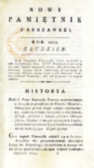 Nowy Pamiętnik Warszawski : [dziennik historyczny, polityczny, tudzież nauk i umiejętności]. T. 12 (grudzień 1803)