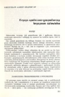 Kryzys społeczno-gospodarczy kryzysem człowieka / Mieczysław Albert Krąpiec OP.
