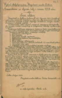 Sprawozdanie za styczeń, luty, marzec 1919 roku