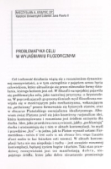 Problematyka celu w wyjaśnianiu filozoficznym / Mieczysław A. Krąpiec.
