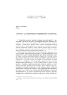 Dowody na nieistnienie przedmiot&oacute;w og&oacute;lnych.