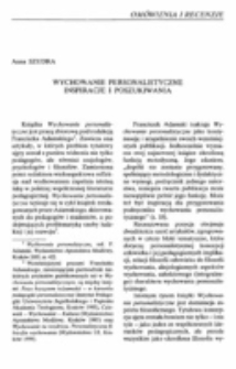 Wychowanie personalistyczne. Inspiracje i poszukiwania.
