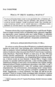 Praca w ujęciu Karola Wojtyły.