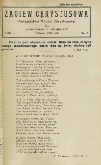 Żagiew Chrystusowa : pismo poświęcone budzeniu życia religijnego. R. 2, no 3 (1926)