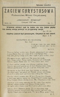 Żagiew Chrystusowa : pismo poświęcone budzeniu życia religijnego. R. 3, no 11 (1927)