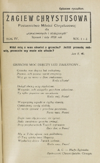 Żagiew Chrystusowa : pismo poświęcone budzeniu życia religijnego. R. 4, no 1/2 (1928)