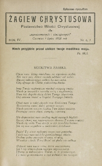 Żagiew Chrystusowa : pismo poświęcone budzeniu życia religijnego. R. 4, no 6/7 (1928)
