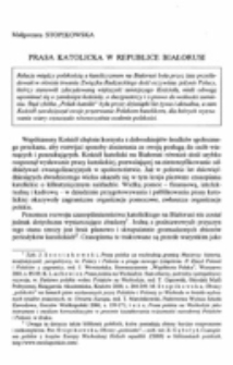 Prasa katolicka w Republice Białorusi.