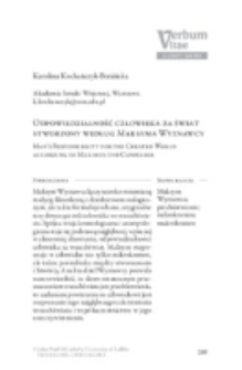 Odpowiedzialność człowieka za świat stworzony według Maksyma Wyznawcy.