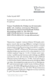 Recenzja : Tomasz Twardziłowski, Ekologiczna hermeneutyka Biblii: cele, rezultaty, zastosowania (Warszawa:Wydawnictwo Uniwersytetu Kardynała Stefana Wyszyńskiego 2015). Ss. 224. PLN 28. ISBN 978-83-65224-51-4 (wersja drukowana). ISBN 978-83-65224-52-1 (wersja elektroniczna).