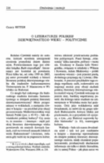 O literaturze polskiej dziewiętnastego wieku - politycznie.