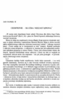 Cierpienie - służba niezastapiona.