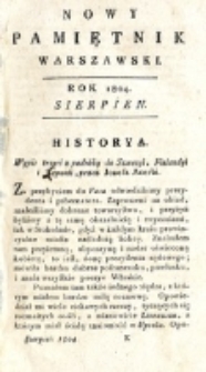 Nowy Pamiętnik Warszawski : [dziennik historyczny, polityczny, tudzież nauk i umiejętności]. T. 15 (sierpień 1804)