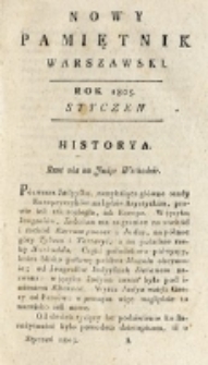 Nowy Pamiętnik Warszawski : [dziennik historyczny, polityczny, tudzież nauk i umiejętności]. T. 17 (styczeń 1805)