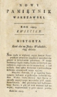Nowy Pamiętnik Warszawski : [dziennik historyczny, polityczny, tudzież nauk i umiejętności]. T. 18 (kwiecień 1805)