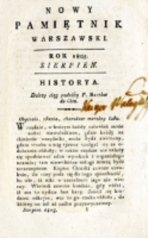 Nowy Pamiętnik Warszawski : [dziennik historyczny, polityczny, tudzież nauk i umiejętności]. T. 19 (sierpień 1805)