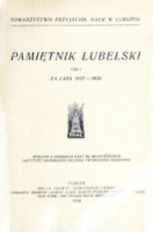 Pamiętnik Lubelski. T. 1 za lata 1927-1930