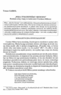 "Poza tym jesteśmy niewiini". Problem winy i kary w tw&oacute;rczości Czesława Miłosza.