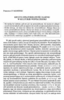 Kryzys sprawiedliwości karnej w kulturze wsp&oacute;łczesnej.