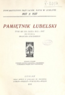 Pamiętnik Lubelski. T. 3 za lata 1935-1937