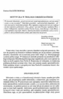 Motyw zła w teologii chrześcijańskiej.