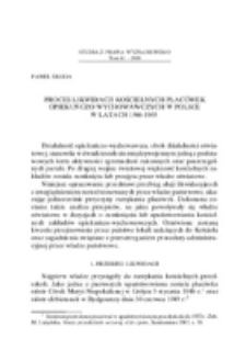 Proces likwidacji kościelnych plac&oacute;wek opiekuńczo-wychowawczych w Polsce w latach 1946-1965.