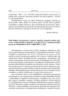 Recenzja : Piotr Stanisz, Porozumienia w sprawie regulacji stosunk&oacute;w między państwem i niekatolickimi związkami wyznaniowymi we włoskim porządku prawnym, Lublin Wydawnictwo KUL 2007, ss. 314 .