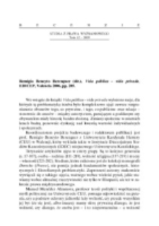 Recenzja : Remigio Beneyto Berenguer (dir.), Vida p&uacute;blica - vida privada, EDICEP, Valencia 2006, pp. 285.