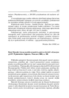 Recenzja : Paweł Borecki, Geneza modelu stosunk&oacute;w państwo-kości&oacute;ł w Konstytucji RP, Wydawnictwo Sejmowe, Warszawa 2008, ss. 410.