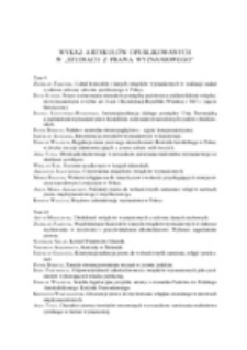 Studia z Prawa Wyznaniowego. 12 (2009). Wykaz artykuł&oacute;w opublikowanych w "Studiach z Prawa Wyznaniowego" T. 9-11.