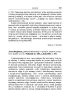 Recenzja : Artur Mezglewski, Polski model edukacji religijnej w szkołach publicznych. Aspekty prawne, Wydawnictwo KUL, Lublin 2009, ss. 290.