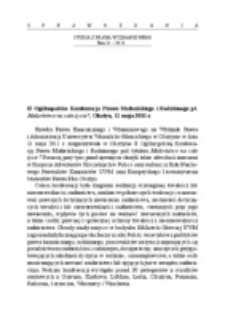 II Og&oacute;lnopolska Konferencja Prawa Małżeńskiego i Rodzinnego pt. Małżeństwo na całe życie?, Olsztyn, 11 maja 2011 r.