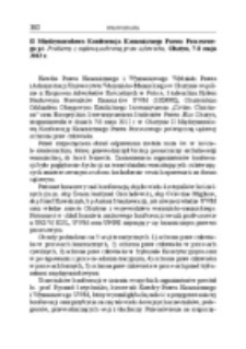 II Międzynarodowa Konferencja Kanonicznego Prawa Procesowego pt. Problemy z sądową ochroną praw człowieka, Olsztyn, 7-8 maja2012 r.