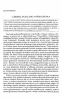 U źr&oacute;deł społecznej myśli Kościoła.