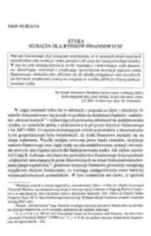Etyka - kuracja dla rynk&oacute;w finansowych.
