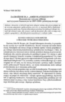 Zagrożenie dla "amerykańskiego snu". Ekonomiczne i etyczne refleksje nad kryzysem finansowym lat 2007-2008 i p&oacute;źniejszą recesją.