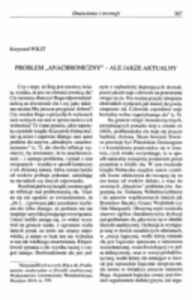 Problem "anachroniczny" - ale jakże aktualny.