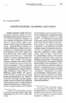 O doświadczeniu człowieka jako osoby.