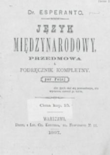 Język międzynarodowy : przedmowa i podręcznik kompletny : por Poloj / Dr. Esperanto.