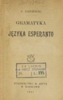 Gramatyka języka esperanto / A. Zakrzewski.