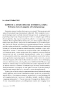 Sumienie a doskonałość chrześcijańska. Wybrane elementy aspektu chrystologicznegp.