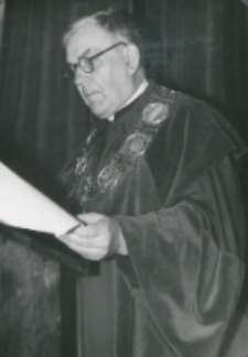 Inauguracja roku akademickiego 1965/66 : uroczystość inauguracyjną zagaja ks. rektor Wincenty Granat
