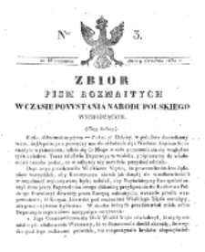 Zbiór Pism Rozmaitych Wychodzących w Czasie Powstania Narodu Polskiego.1830, nr 3 (9 Grudnia)