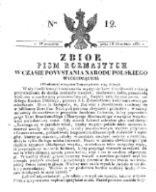 Zbiór Pism Rozmaitych Wychodzących w Czasie Powstania Narodu Polskiego.1830, nr 12 (18 Grudnia)
