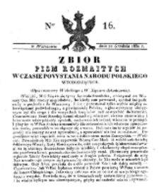 Zbiór Pism Rozmaitych Wychodzących w Czasie Powstania Narodu Polskiego.1830, nr 16 (22 Grudnia)