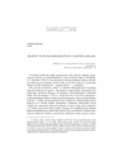 Kłopoty nauk religiologicznych z definicją religii.