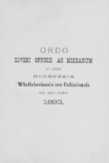 Ordo Divini Officii ad usum Universi Cleri Sæcularis Dioecesis Vladislaviensis seu Calissiensis pro Anno 1893