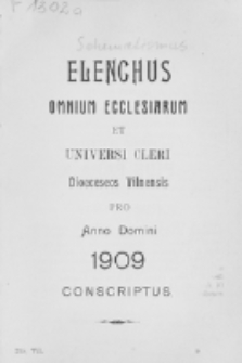 Elenchus Omnium Ecclesiarum et Universi Cleri Dioeceseos Vilnensis pro Anno Domini 1909