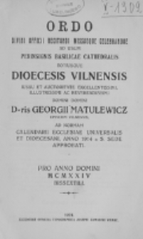 Directorium Horarum Canonicarum et Missarum pro Dioecesi Vilnensi 1924