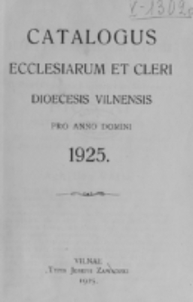 Catalogus Ecclesiarum et Cleri Dioecesis Vilnensis pro Anno Domini 1925